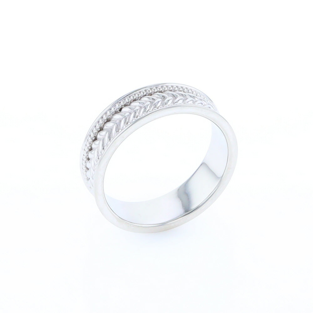 Braided White Gold Men's Ring