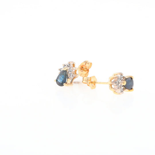 Pear Sapphire & Diamond Earrings