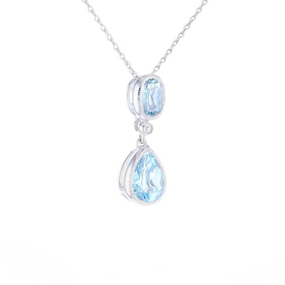 Oval and Pear-Shaped Aquamarine Pendant