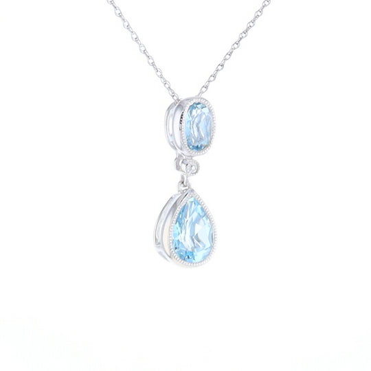 Oval and Pear-Shaped Aquamarine Pendant