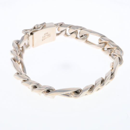 Sterling Silver Wide Figaro Bracelet