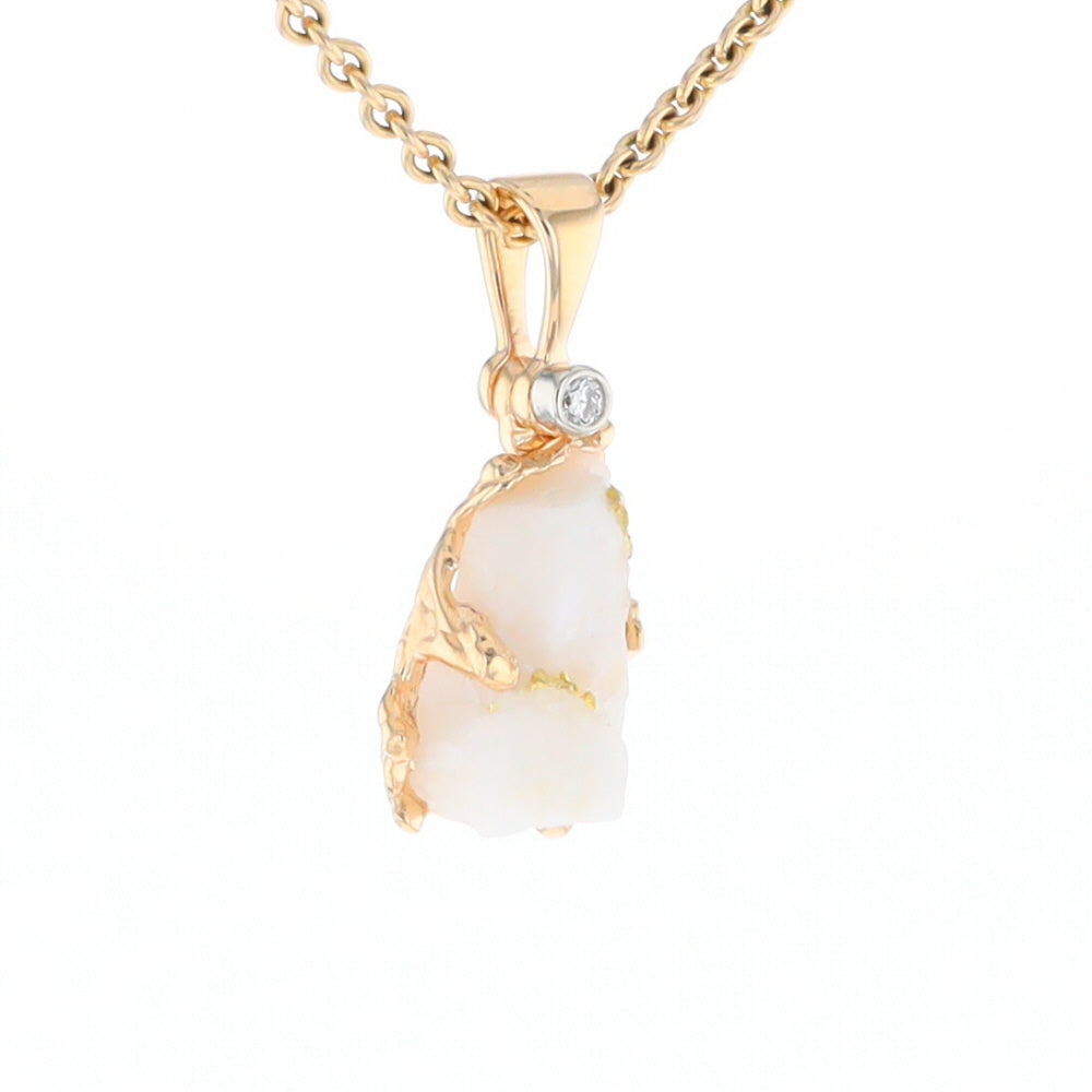 Rough Gold Quartz Freeform Pendant