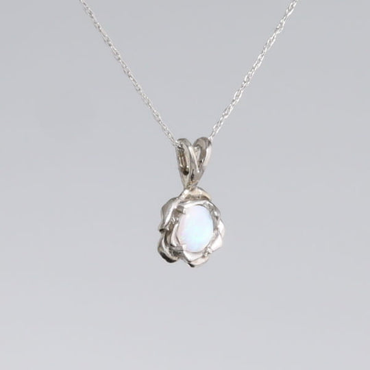 White Opal Flower Pendant