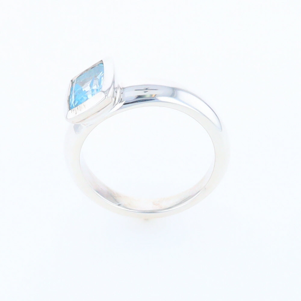 Bezel Blue Topaz Ring