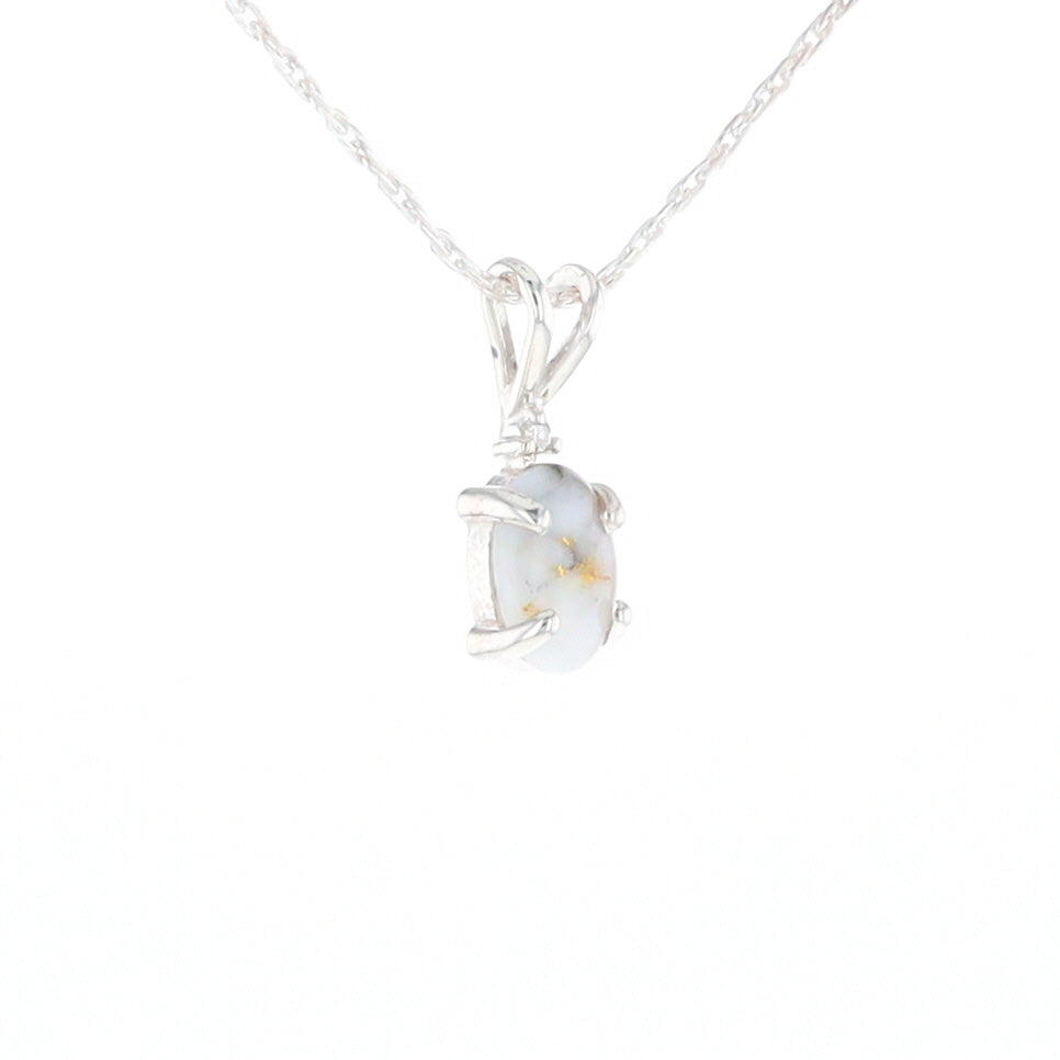 Gold Quartz Cabochon Necklace