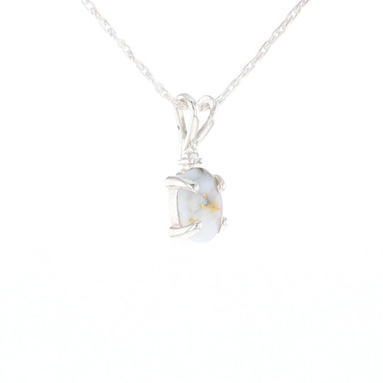 Gold Quartz Cabochon Necklace
