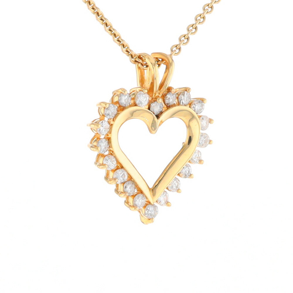 Open Heart Diamond Halo Pendant