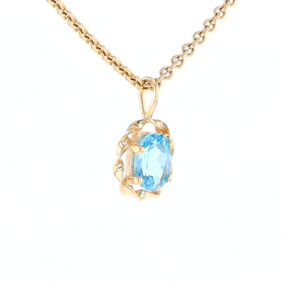 Blue Topaz Twisted Frame Pendant