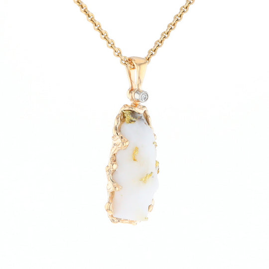 Rough Gold Quartz Freeform Pendant