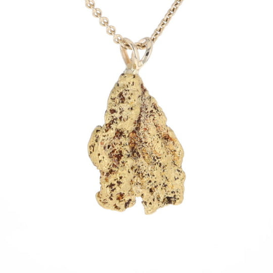 Gold Natural Nugget Flat Pendant