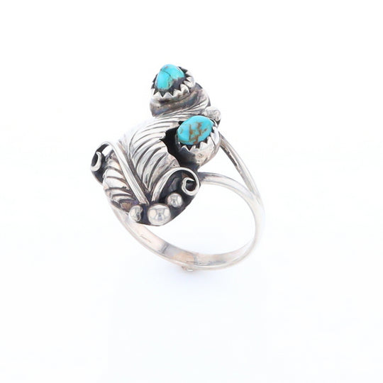 Native Turquoise Feather Ring