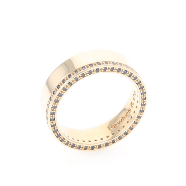 Men's Blue Sapphire Wedding Band Contemporary Design