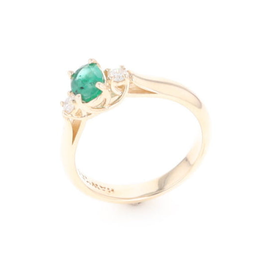 Emerald Three-Stone Trellis Ring