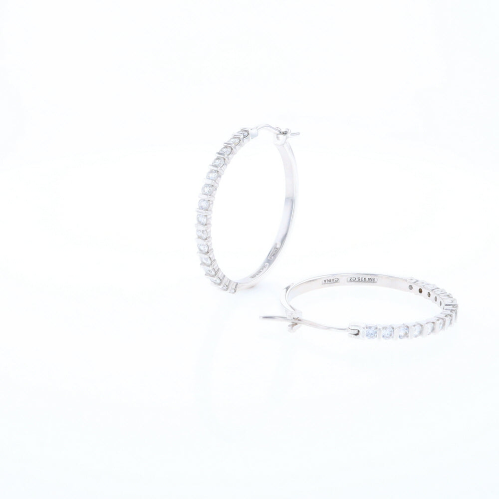 Cubic Zirconia Hoop Earrings