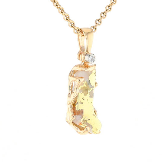 Gold Quartz Freeform Pendant (G2)