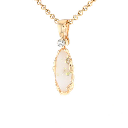 Gold Quartz Freeform Pendant (G2)