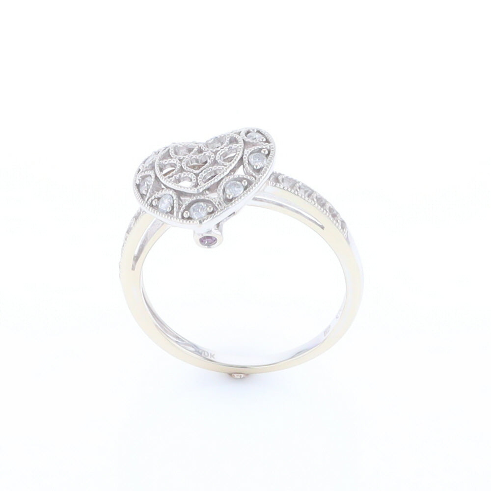 Open Heart Filigree Ring