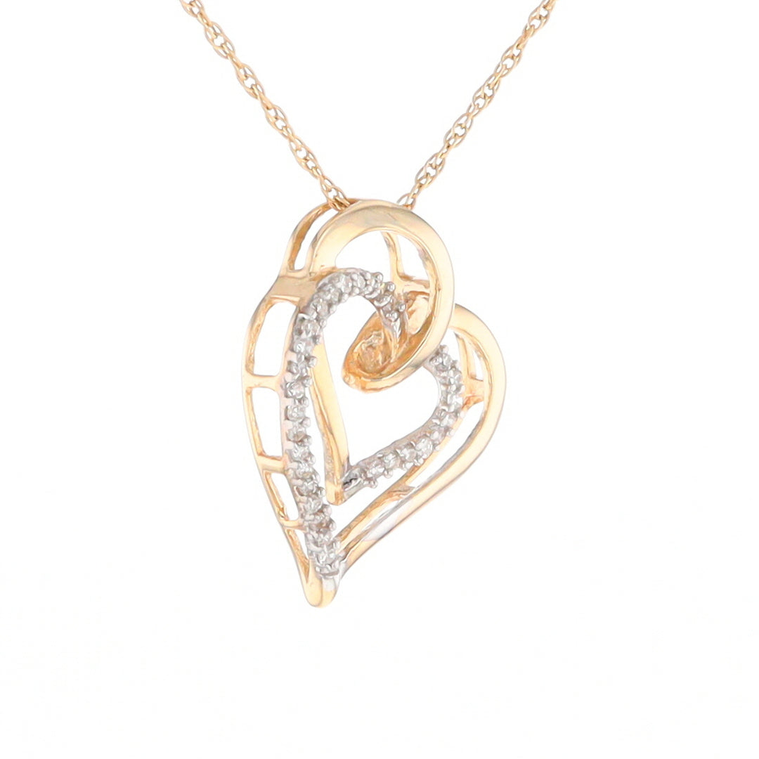 Double Heart Diamond Pendant