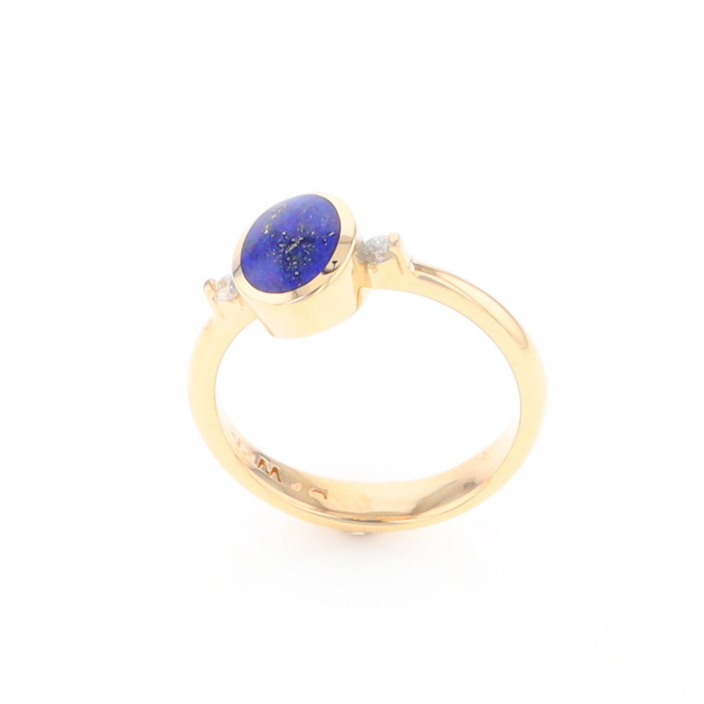 Oval Lapis Diamond Ring