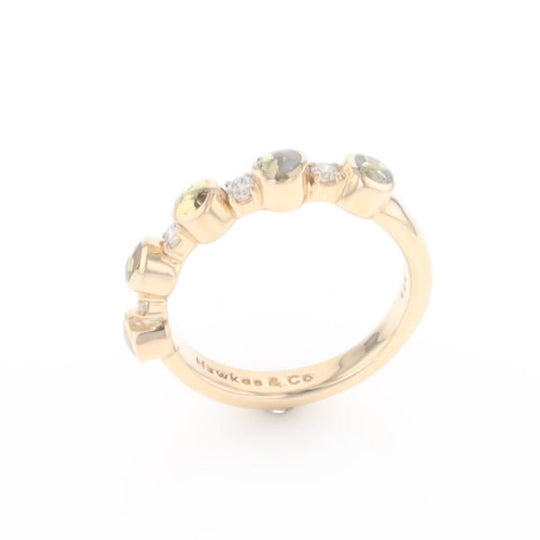 Gold Quartz Circle Inlay Wedding Band - G2