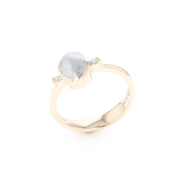Meteorite Oval Inlay Ring