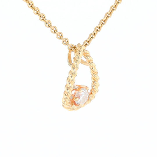 Solitaire Diamond Pear-shaped Rope Pendant