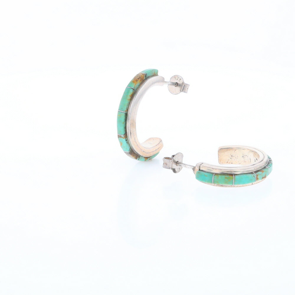 Turquoise Semi-Hoop Earrings