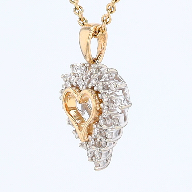 Yellow Gold Diamond Heart Pendant