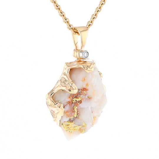 Rough Gold Quartz Free Form Pendant