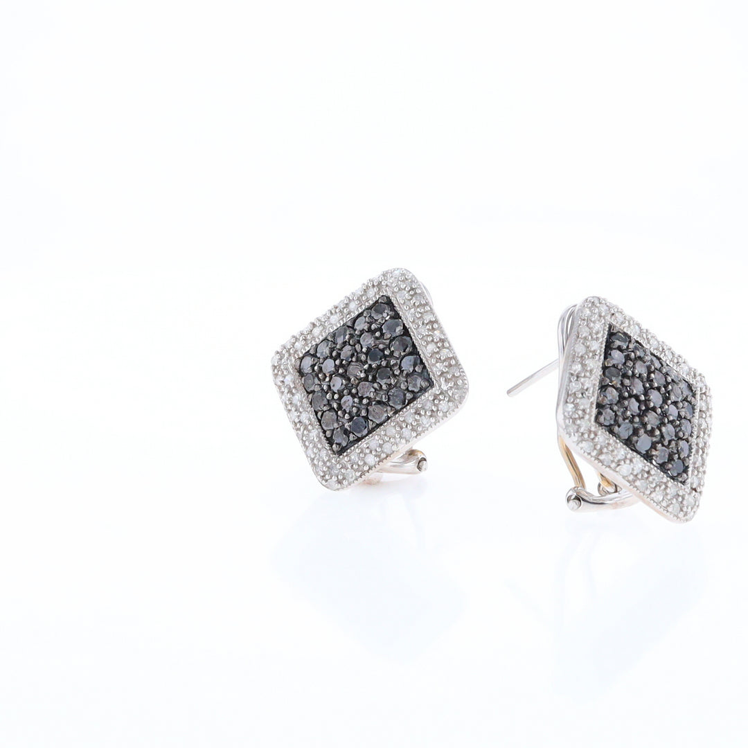 Pavé Black and White Diamond Earrings