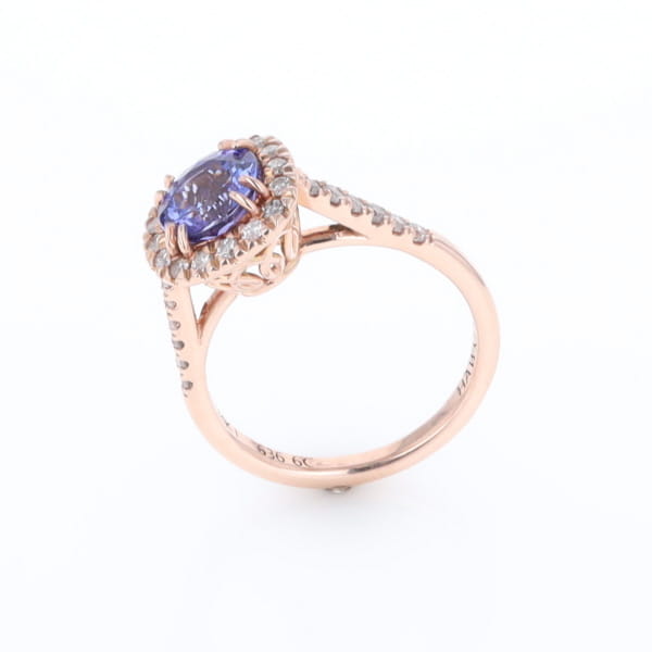 Rose Gold Tanzanite Halo Ring