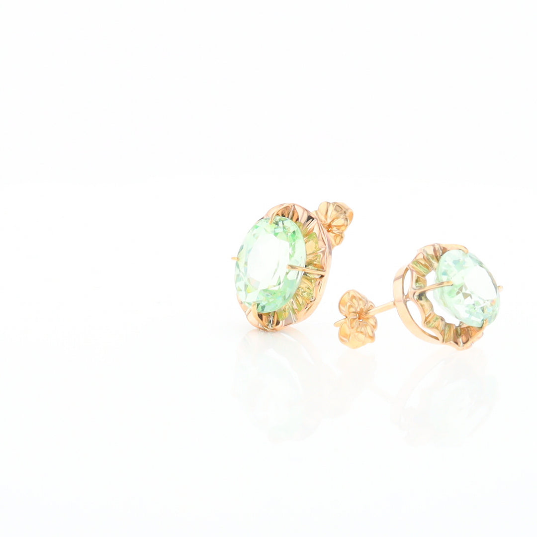 Vintage Green Glass Earrings