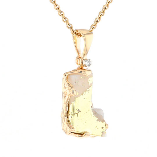 Gold Quartz Freeform Pendant (G2)