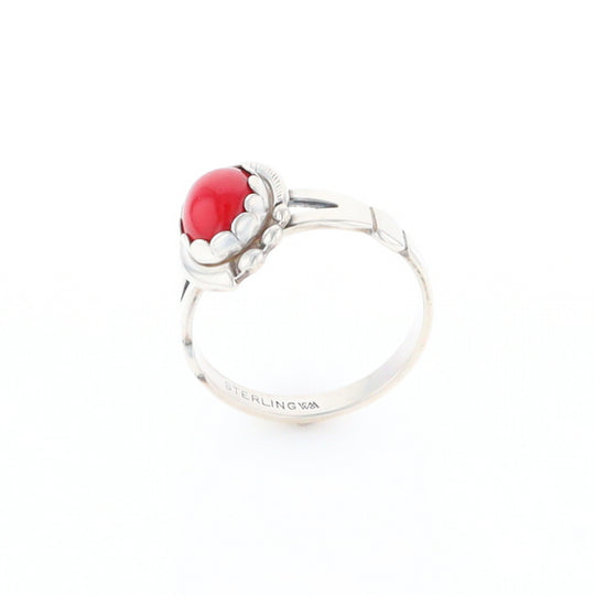 Native American Oval Coral Ring