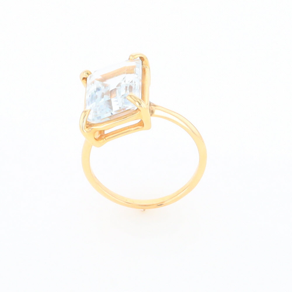 Emerald Cut Blue Topaz Ring