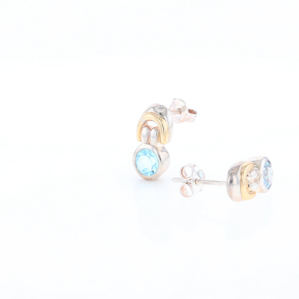 Blue Topaz Stud Earrings