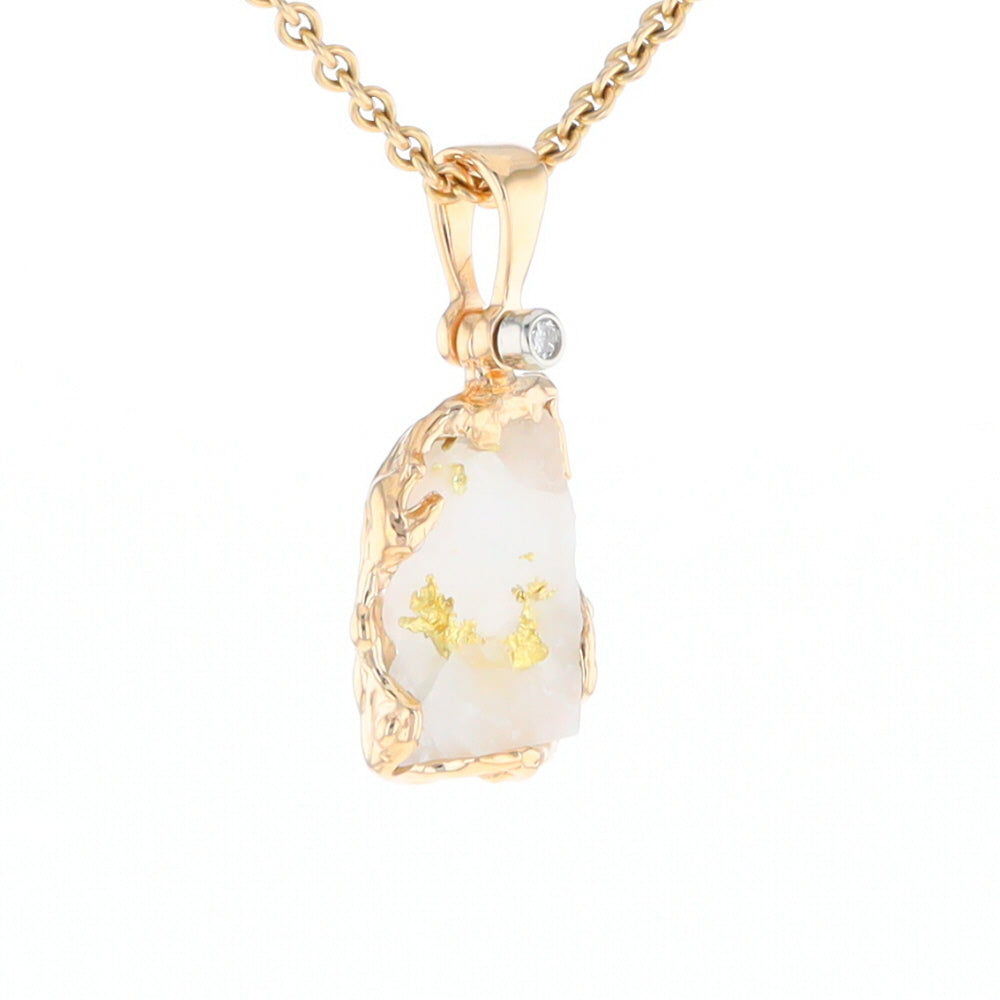 Rough Gold Quartz Freeform pendant