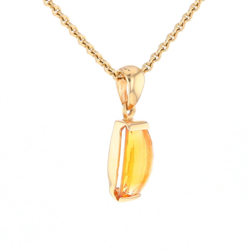 Fancy Cut Citrine Solitaire Pendant