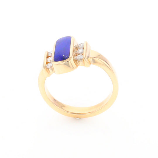 Lapis 0.24ctw Diamond Ring