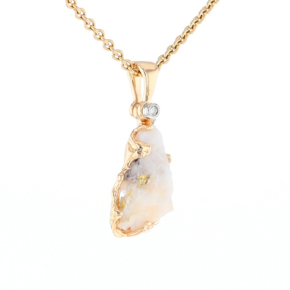 Rough Gold Quartz Freeform Pendant