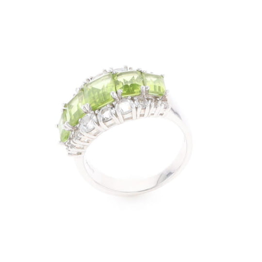 Peridot and CZ Cocktail Ring