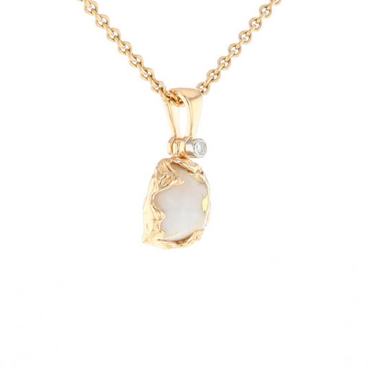 Gold Quartz Freeform Pendant - G1