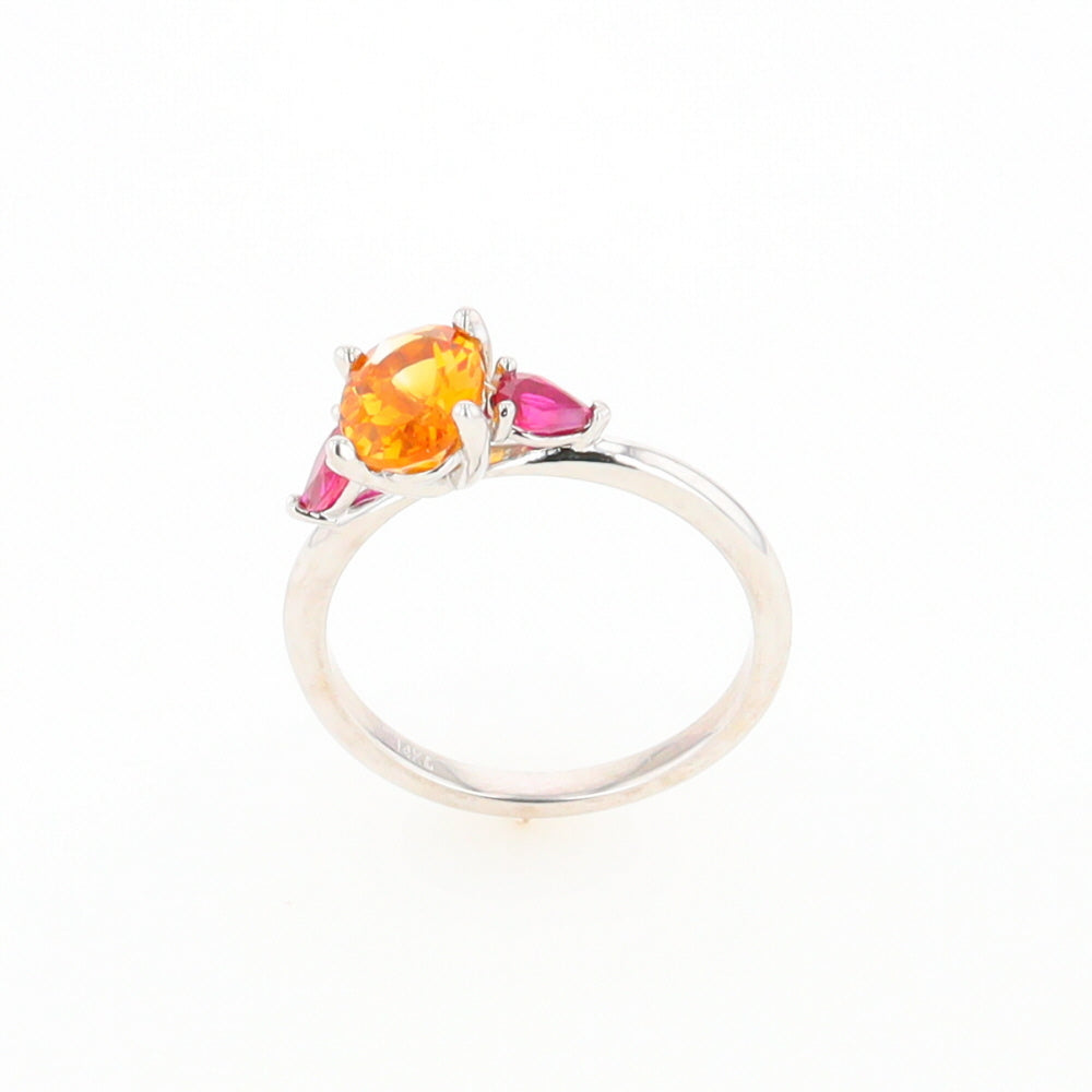 Fall Season Citrine and Ruby Ring