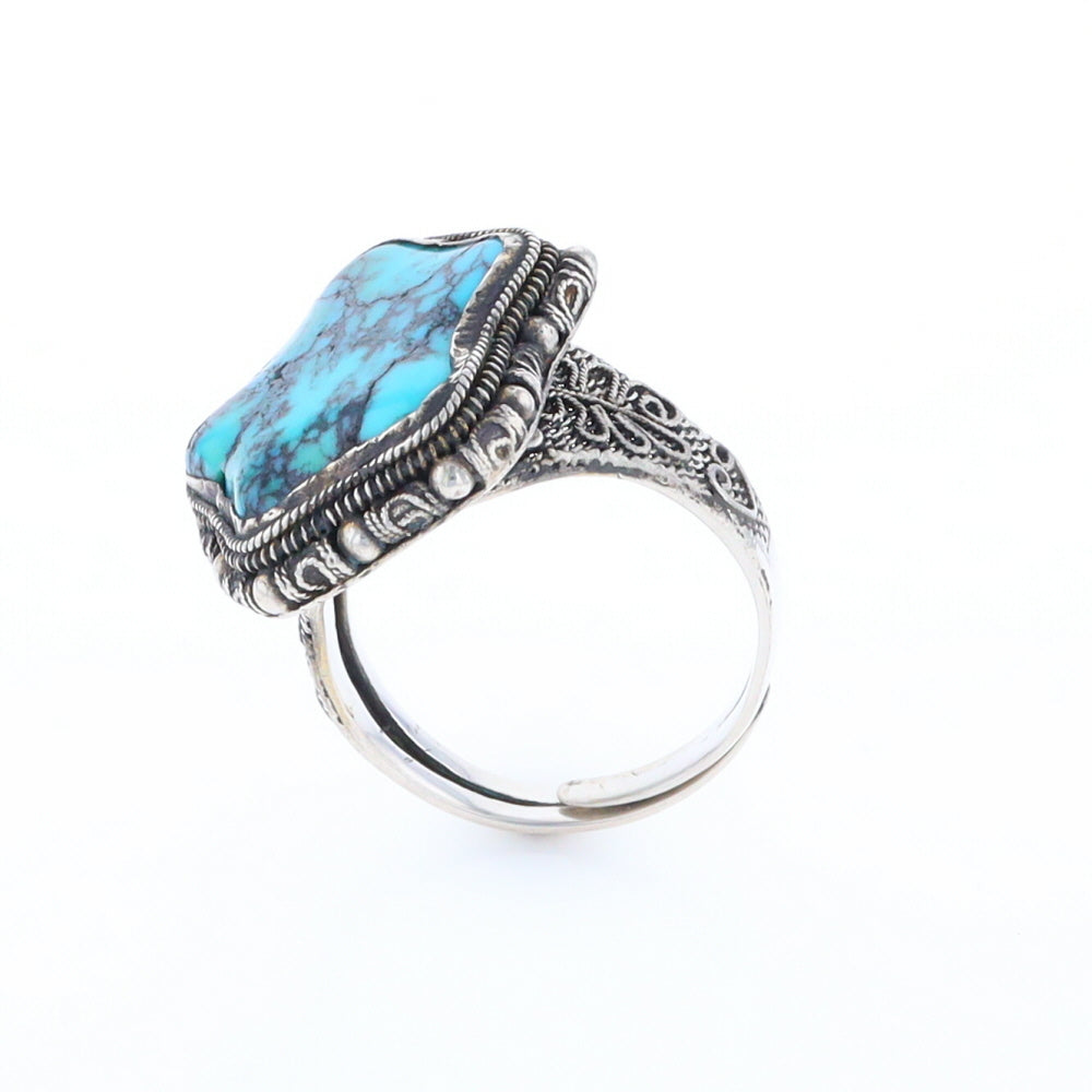 Adjustable Star Shaped Turquoise Ring