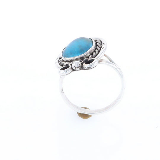 Native Turquoise Rope Design Ring