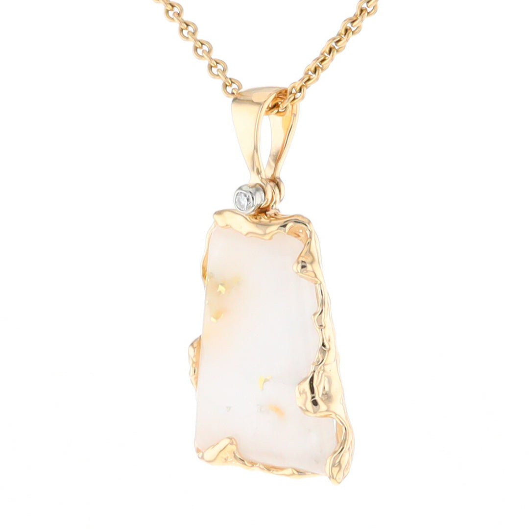 Gold Quartz Freeform Pendant  (G2)