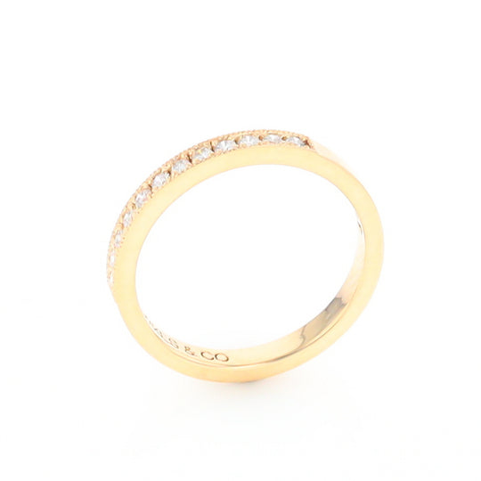 Yellow Gold Milgrain Diamond Wedding Band