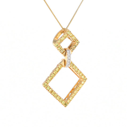 Yellow Sapphire Double Square Necklace