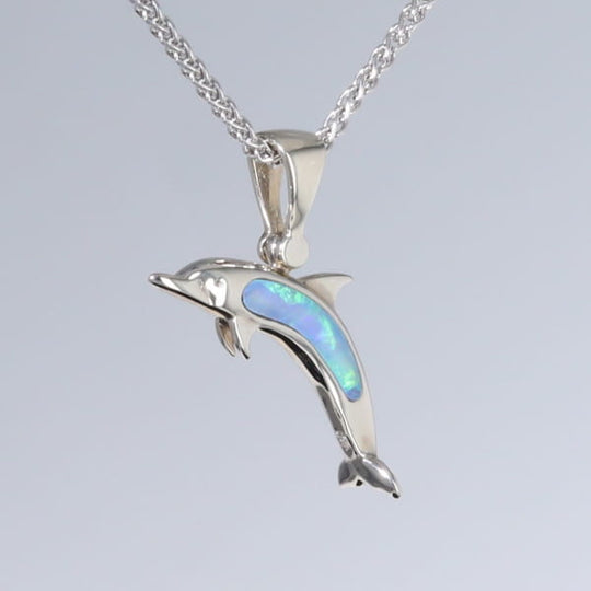 Opal Pendant Inlaid Sea Life Dolphin