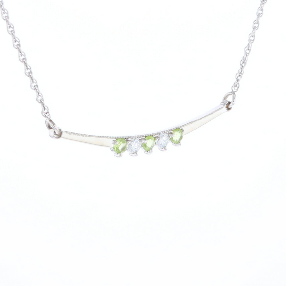 Peridot & Diamond Mother's Necklace